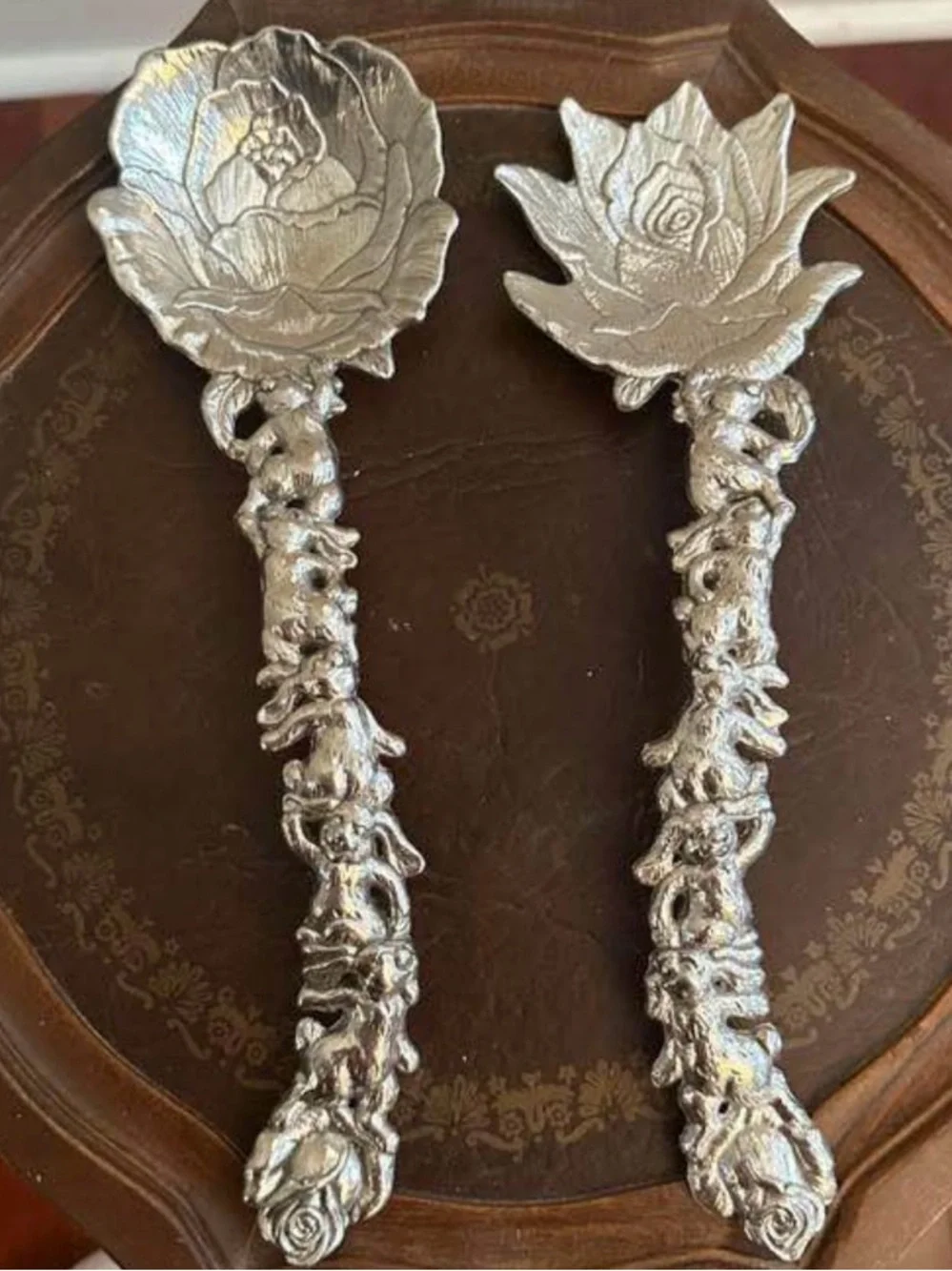 Arthur Court Decorative Silver Bunny Trivet Floral Rabbit + Serving Pieces